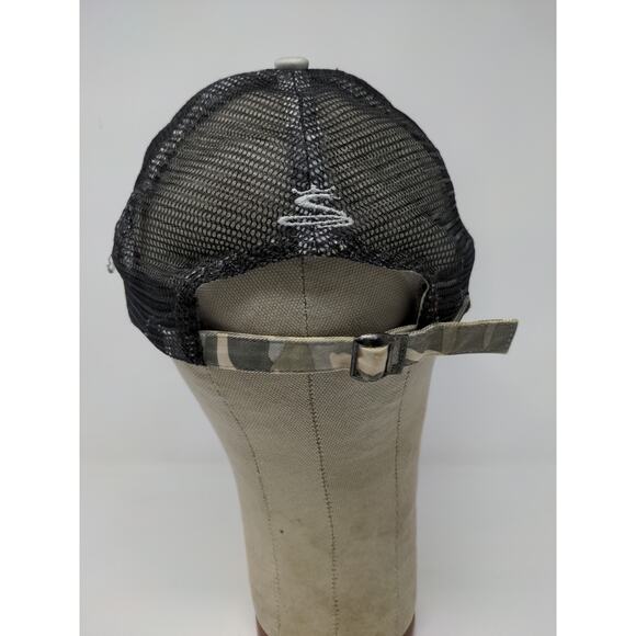 Cobra Slideback Meshback Camo Hat Gray Brown Embroidered Logo Spell Out - Picture 7 of 11